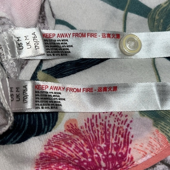 Anthropologie Malin Gyllensvaan Magnolia Flannel Pajama Sleep Pant Top Set M - Picture 10 of 10